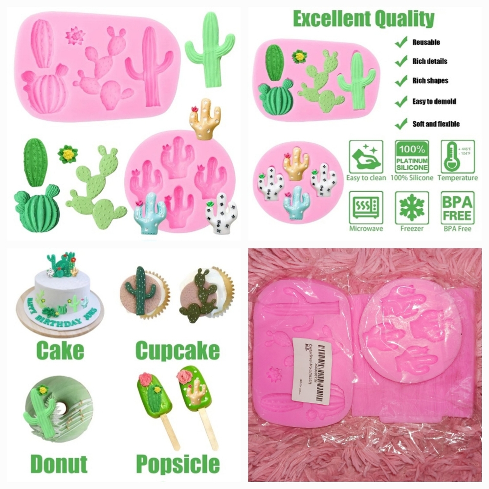 Cactus Silicone Molds shapes for Cake Decor, Cupcake, Ice, Chocolate, BPA free
